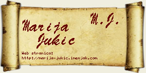 Marija Jukić vizit kartica